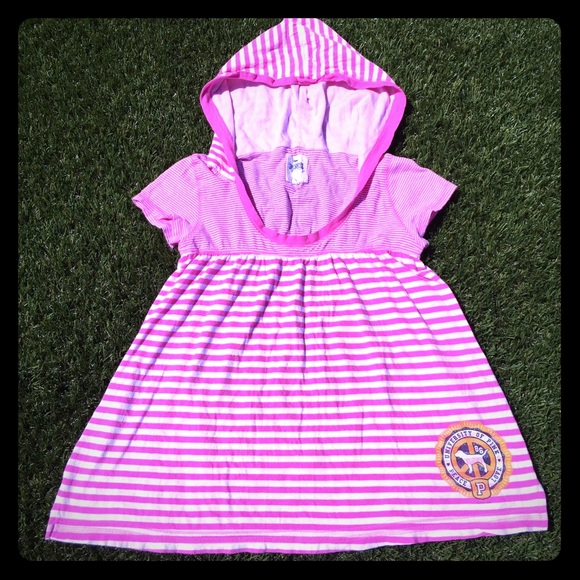 VS Pink hooded babydoll tee