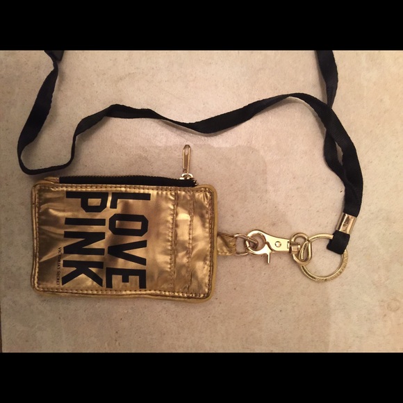 Pink Victoria's Secret lanyard/wallet