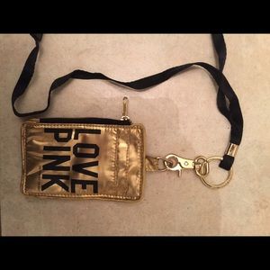 Pink Victoria's Secret lanyard/wallet