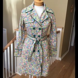 Anthropologie Odille Flower Trench Coat