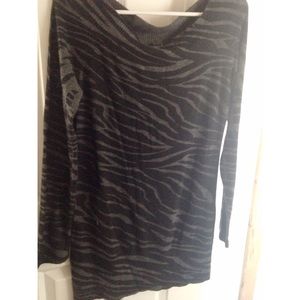 Long sleeve zebra print shirt/dress