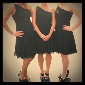 One shoulder black party / bridesmaid dress