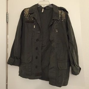 Topshop Bedazzled Military Jacket