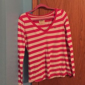 Stripped Hollister long sleeve V-neck