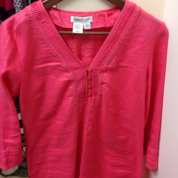 Pink linen top