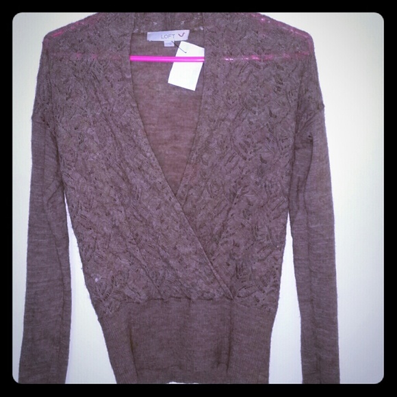 Loft sweater cardigan shirt cute and fitted.