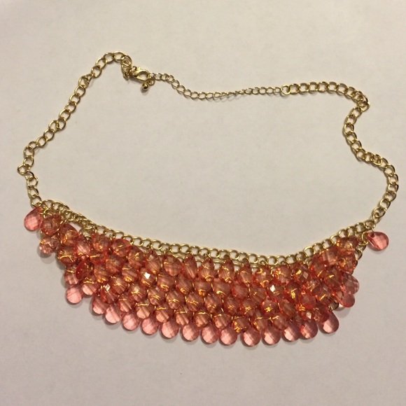 jcpenney Jewelry Coral And Gold Statement Necklace Poshmark