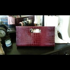 Neiman Marcus snakeskin clutch purse