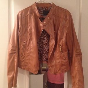Tan leather jacket.  Price dropped!