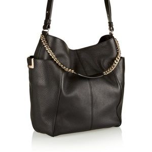 Sold! Jimmy Choo black  gold Anna leather satchel