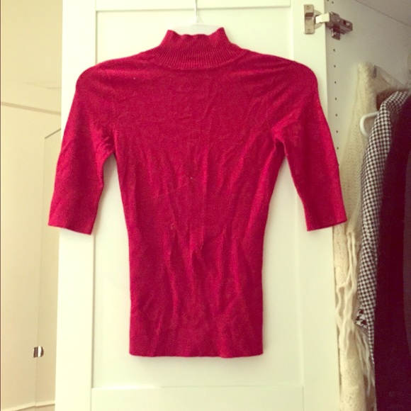 Express 1/2 sleeve cut-out back turtleneck sweater