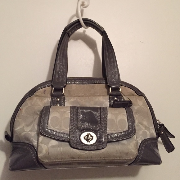 Authentic Coach Signature Jacquard Satchel Bag