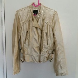 A.n.a leather creamy golden jacket