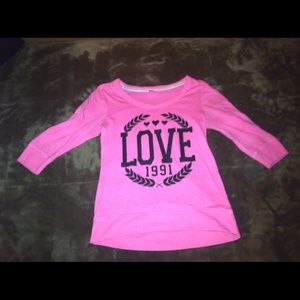 Pink high low 3/4 sleeve