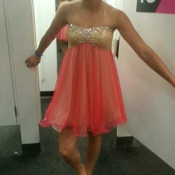 Pink and gold dress
