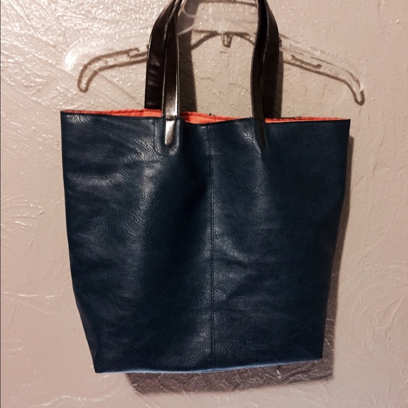 Blue and orange tote