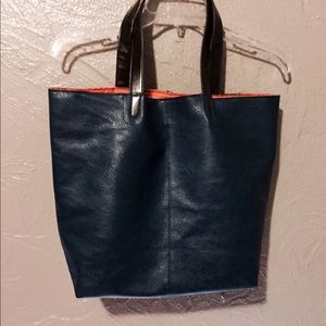 Blue and orange tote