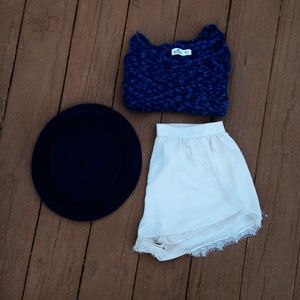 Chiffon Lace Baby Pink Shorts