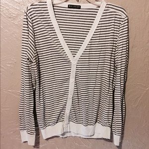 Gray and white cardigan