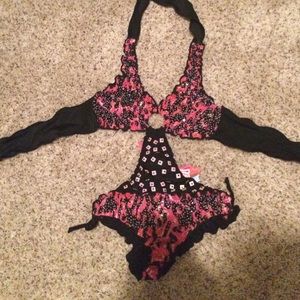 Monokini pink and black. Can negotiate!