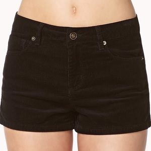 Forever 21 black corduroy high waisted shorts
