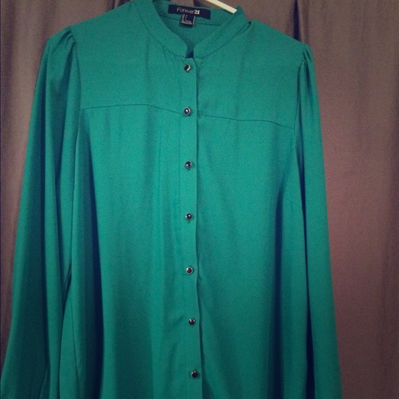 Emerald Green Chiffon Blouse