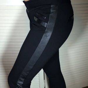 Paige cigarette pant with chic leather trim.