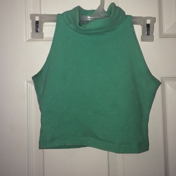 American Apparel Sleeveless Turtleneck Crop-top