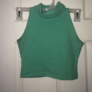 American Apparel Sleeveless Turtleneck Crop-top