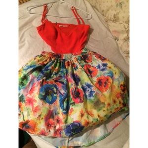 Multi color poofy dress