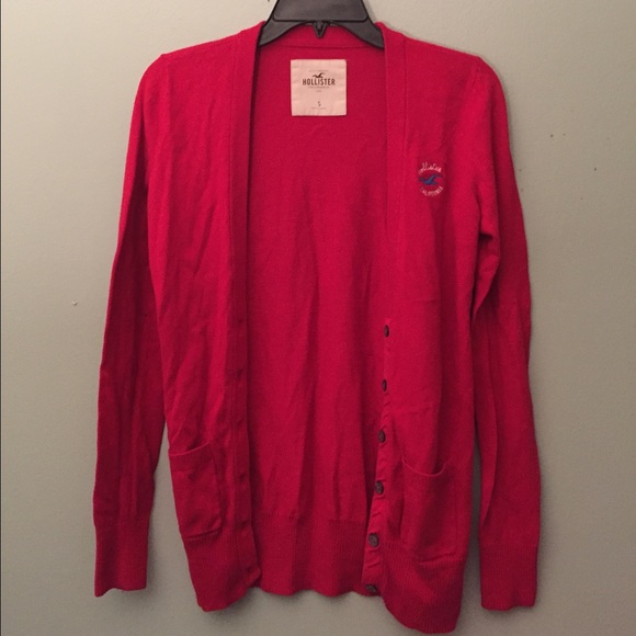 Red Hollister Cardigan