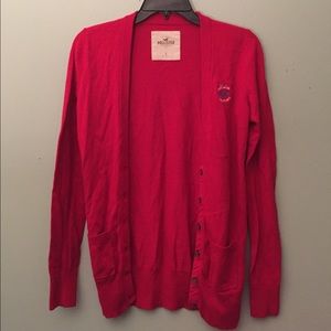 Red Hollister Cardigan