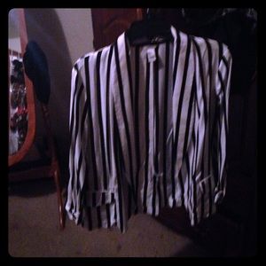 Causal striped blazer