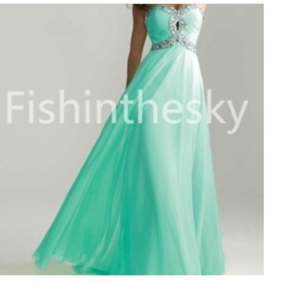 Aqua prom dress
