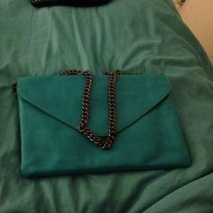 J-Crew turquoise clutch