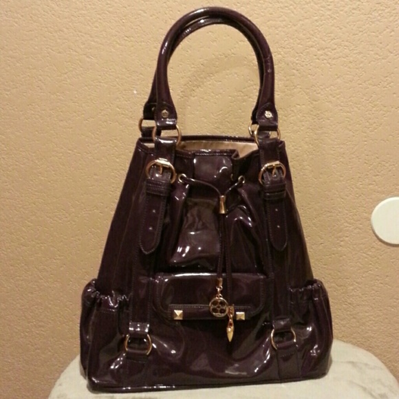 IMAN Purple Patent Leather Tote/Eyeglass Class