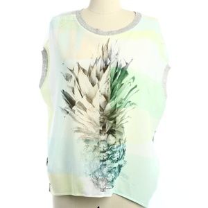 Zara Pineapple Sleeveless Blouse
