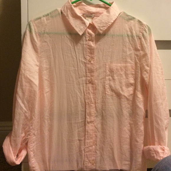Button up peach colored shirt