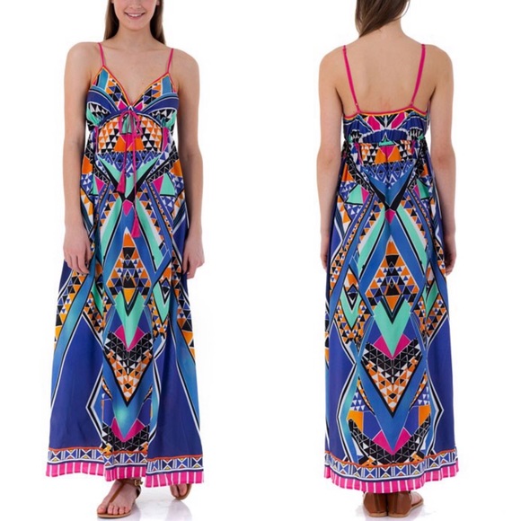 The SCOTLAND print maxi dress - BLUE - Picture 3 of 3