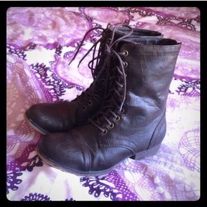 Madden Girl Brown Combat Boots