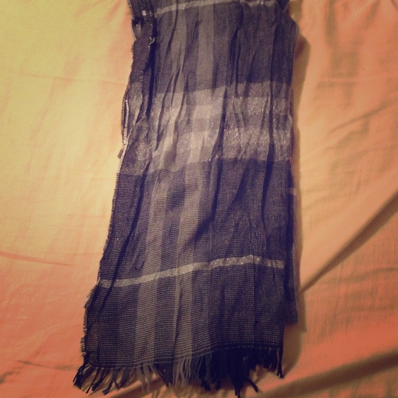 Black shiny Burberry scarf