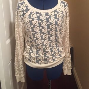 Flower daisy mesh sweater