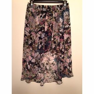 hi lo flower patterned skirt
