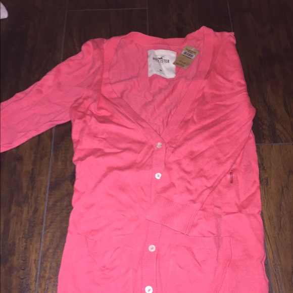 Coral pink Hollister cardigan!