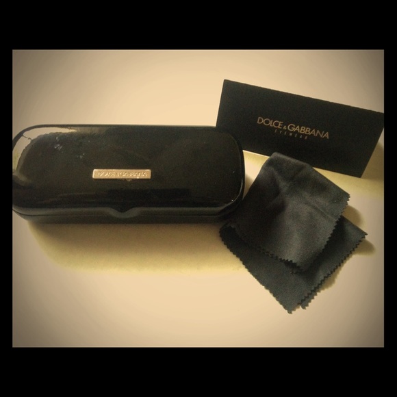 Dolce & Gabbana black glossy eyeglass case cloth - Picture 1 of 4