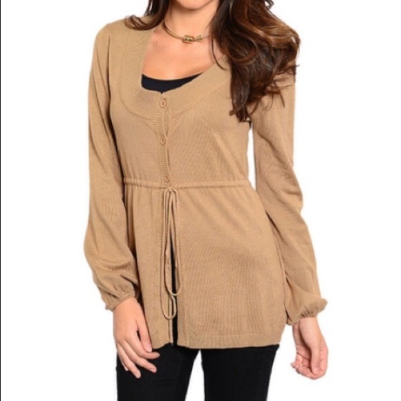 Camel Silk Blend Cardigan