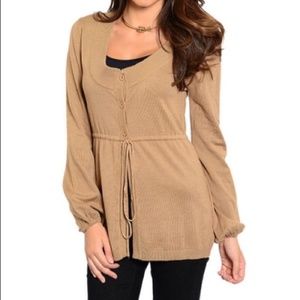 Camel Silk Blend Cardigan