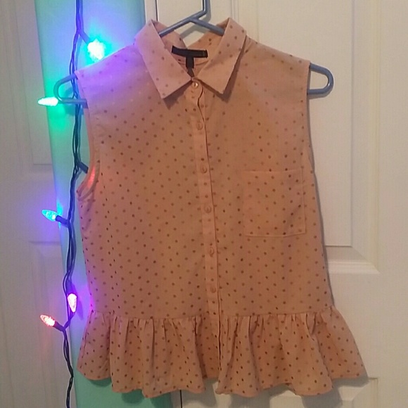 UO polka dot collared top