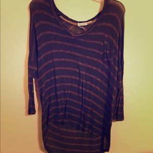 Blu Pepper high-low stripped top