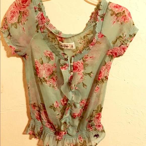 Sheer floral Abercombie top kids